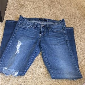 Dark blue jeans with ripped